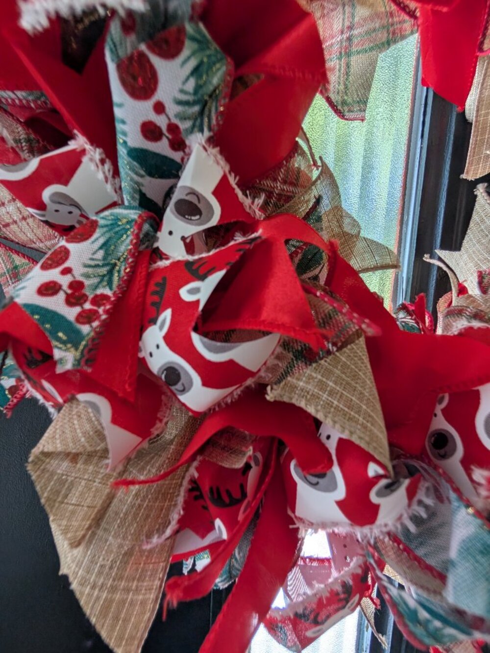 Handmade Ribbon Christmas Wreath - Picture 3 of 7